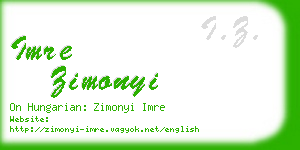 imre zimonyi business card